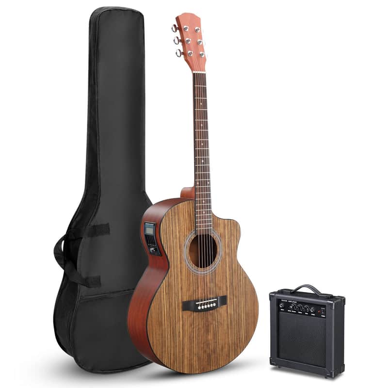 New Full-Size 41 Inch Acoustic Electric Guitars Kit for Beginner With 15W Amp image 1