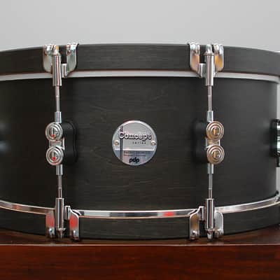 PDP Concept Maple Classic 6.5" x 14" Wood Hoop Snare Drum - Ebony Stain image 1