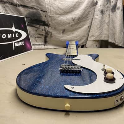 Danelectro 59M 12SDC 12-string Guitar MIK Made In Korea Blue Sparkle image 8