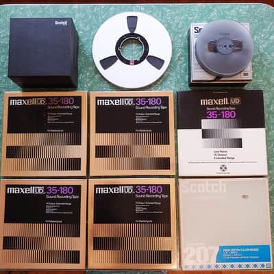 Maxell 12.5" Metal Reels, misc plastic reels for 1/4" tape Late 1970s - Metal, plastic image 1