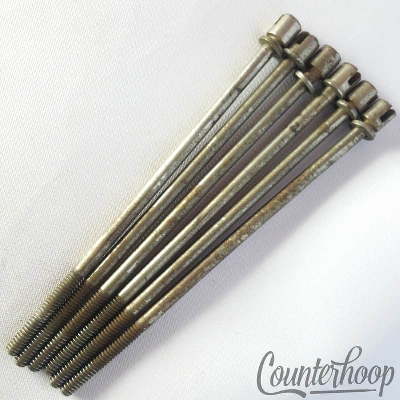 Leedy 6x 5" Slotted T-Rods Tom/Snare Drum Nickel Tension Rounded-Head 20s image 1