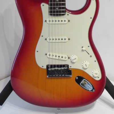 2003 Fender American Deluxe Stratocaster in Aged Cherry Sunburst with Original Hard Case image 2