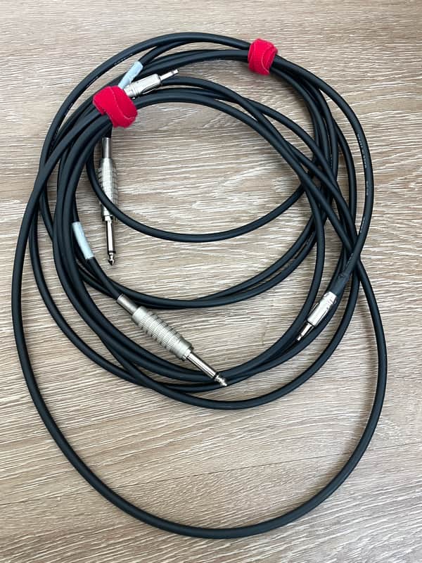 Canare SC10SM Audio Cable Canare Star-Quad 1/4 TS Mono Male to 3.5mm TS Mono Male Black - 10 Foot image 1