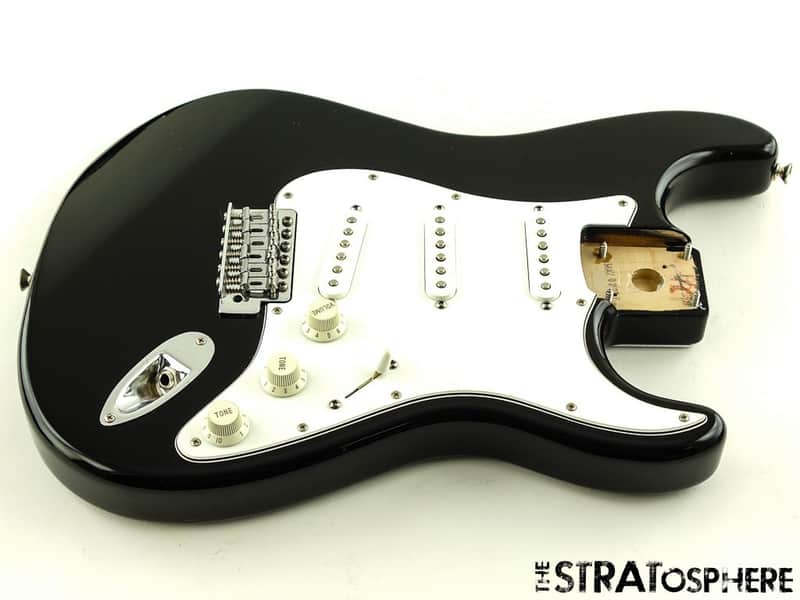 USED 2000 Fender MIM Standard Stratocaster Strat LOADED BODY Alder Black image 1