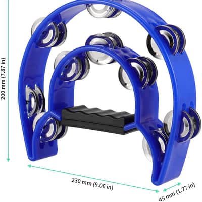 6 Pack Double Row Tambourine, Half Moon Handheld Tambourine, Metal Jingles Hand Held Percussion Plastic Musical Tambourine for Church, Party, Band, 6 Colors image 2