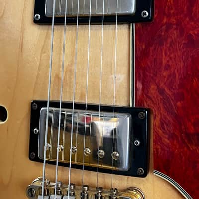 2005 Epiphone Sheraton II Korea Natural Semi-Hollow Electric Guitar w/Vintage Gibson Case image 6