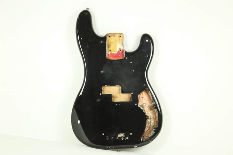 1966 Fender Precision Bass Body Black Re-Fin 1960's Vintage PBass image 1