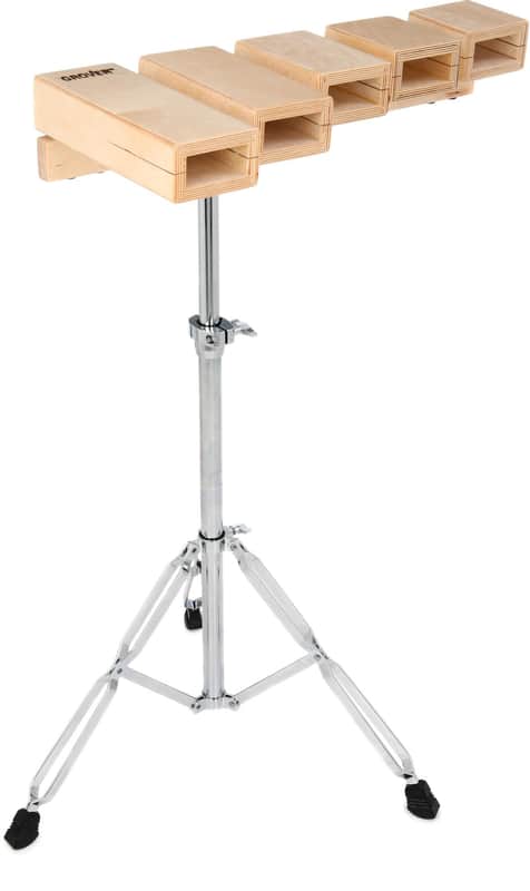 Grover Pro Percussion 5-piece Temple Block Set with Mounting Clamp and Stand (2-pack) Bundle image 1