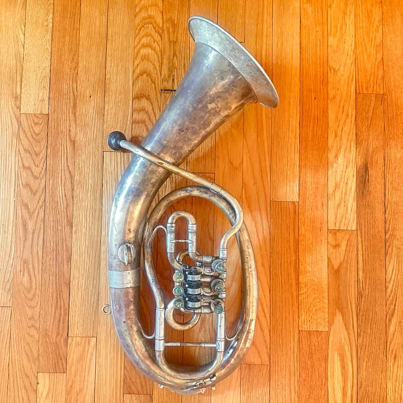 Anton Füller No. 188 Antique Tenor Horn – Graslitz i/B Bohemia – Abalone Keys – Fully Playable image 1