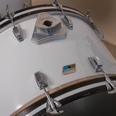 1980s Ludwig White Cortex Drum Set 14x24 13x14 16x18 image 10