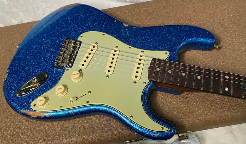 NEW ! Fender Custom Shop Limited Edition 1960's DUALMAG II Stratocaster - Journeyman Relic - Aged Blue Sparkle Finish - AAA Rosewood Board - Authorized Dealer - 7.9lbs - G07110 image 1