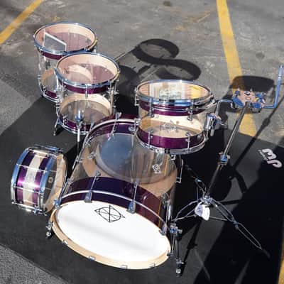 Dixon Artisan Select Proto - Maple/Acrylic 5pc Shell Pack - Deep Purple Sparkle Lacquer  | 12, 14, 14, 16, 22" image 2