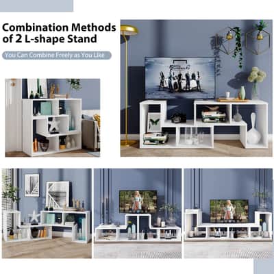 3-Piece Modular Studio Console Set – White Producer Furniture w/ Storage, Display Shelves & Stackable Design image 3