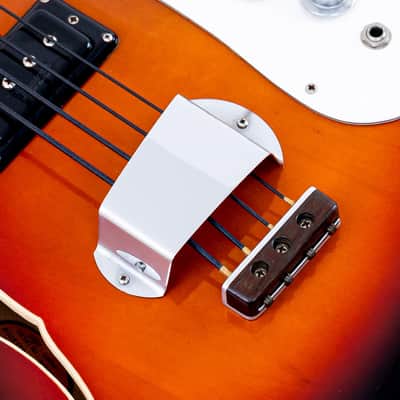 1966 Mosrite Combo Vintage Semi-Hollow Bass Sunburst, Near-Mint w/ Case, Hangtag image 9