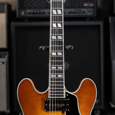 Eastman T486B-GB Thinline Semi-Hollow Electric Guitar - Goldburst with Hardshell Case image 4