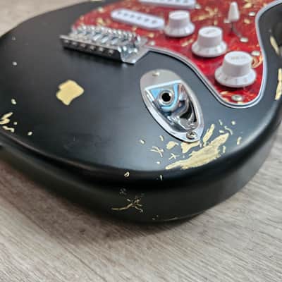 Reliced Sunburst Loaded Guitar Body w/ Noiseless 60's Pickup, Red Tortoise Pickguard image 4