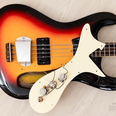 2000s Mosrite USA Mark I 1964 Custom Ventures Model Bass Sunburst w/ Vintage Case, Fillmore Japan image 21