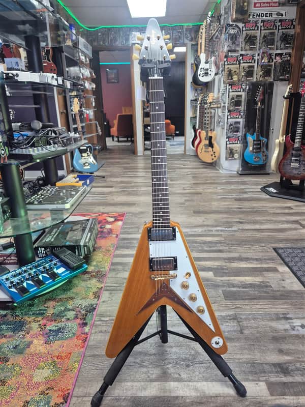 Epiphone '58 Korina Flying V 1999- Korina- made in korea -new wiring image 1