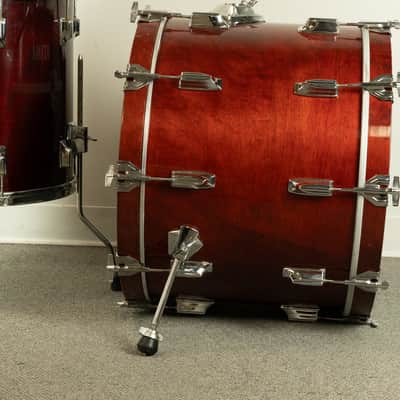 1980s Tama Cherry Wine 14x22 8.5x13 and 16x16 Drum Set image 8