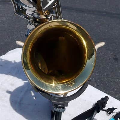 Vintage F. E. OLDS Parisian Ambassador Alto Sax w Neck, Mouthpiece + Case - Good Pads - France - VGC image 14