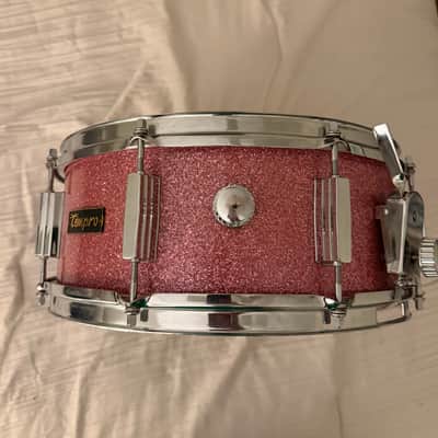 Tempro 5x14 vintage Snare Drum 1960s-1970s - Pink Sparkle image 2