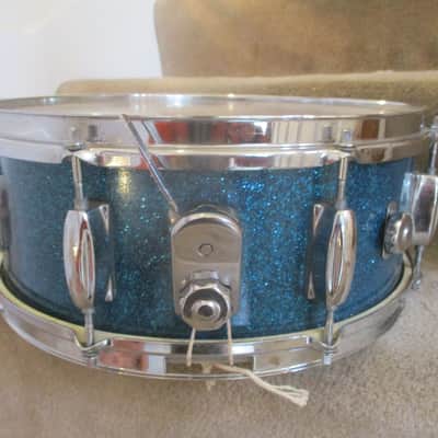 TEMPRO PRO Vintage 14 X 5 Snare Drum, Made In Japan 1960s, Blue Sparkle, 8 Lugs - Outstanding! image 8