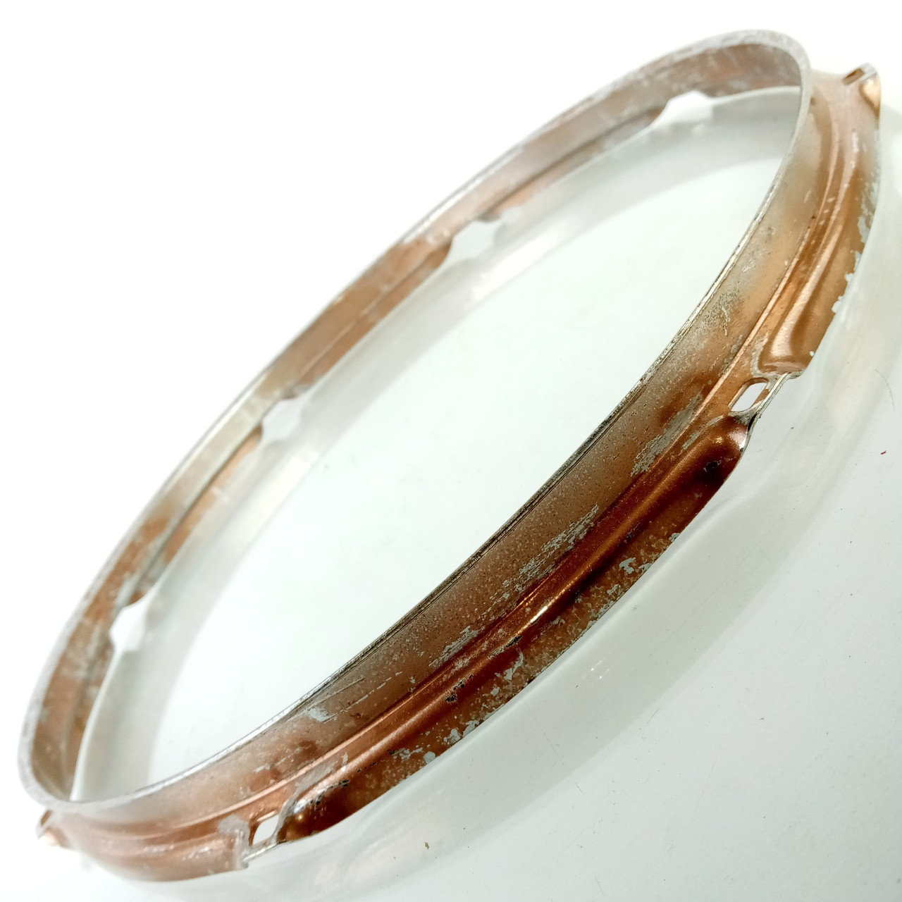 Ludwig 13" 8-Lug 1.6mm Copper Paint Snare/Tom Drum Rim/Hoop Vintage80s Batter — main photograph