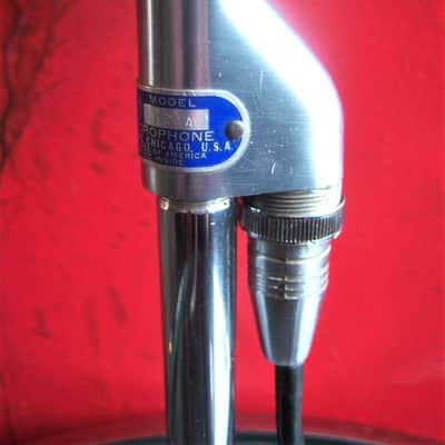 Vintage 1940's Shure 737A crystal microphone Satin Chrome w cable and data sheet image 13