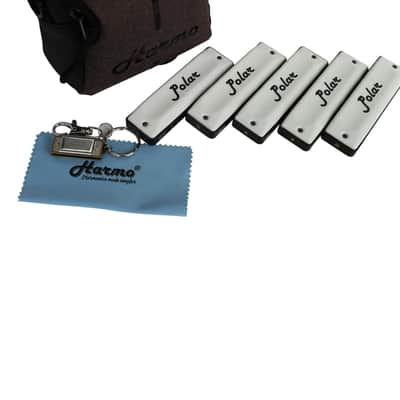 Harmo Polar pro pack set of 5 harmonica with gig bag and keychain harmonica image 6
