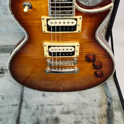 ESP LTD EC-1000FM Deluxe, AA Flame Maple Top, Seymour Duncan Slash APH-2 Set, Amber Sunburst, Korea, w/HSC 2017 image 3