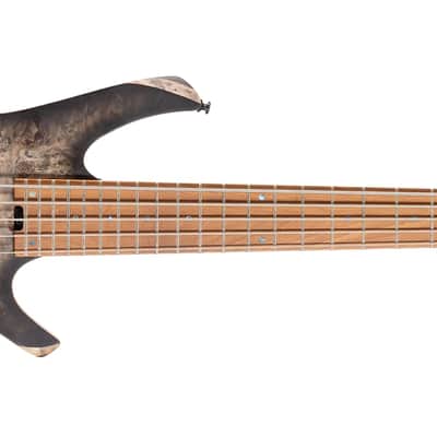 Cort SPACE5SDB Space 5 Poplar Burl Top Soft Maple Body 7pcs Roasted Maple, Walnut, Purple Heart & Maple Neck 5-String Bass Guitar w/Gig Bag image 6