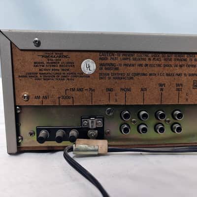 Realistic STA-204 AM/FM Stereo Receiver - 1983 - Silver image 10
