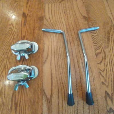 Ludwig (2) vintage 1960s Super Classic/Down Beat bass drum legs Spurs w/mounts and mounting hardware - excellent! Bild 6