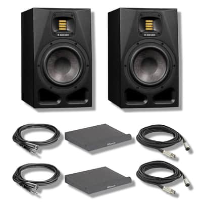 Adam Audio A7V Studio Monitor (Pair) with Large Isolation Pads, Balanced Interconnect Cables, and XLR Cables image 5
