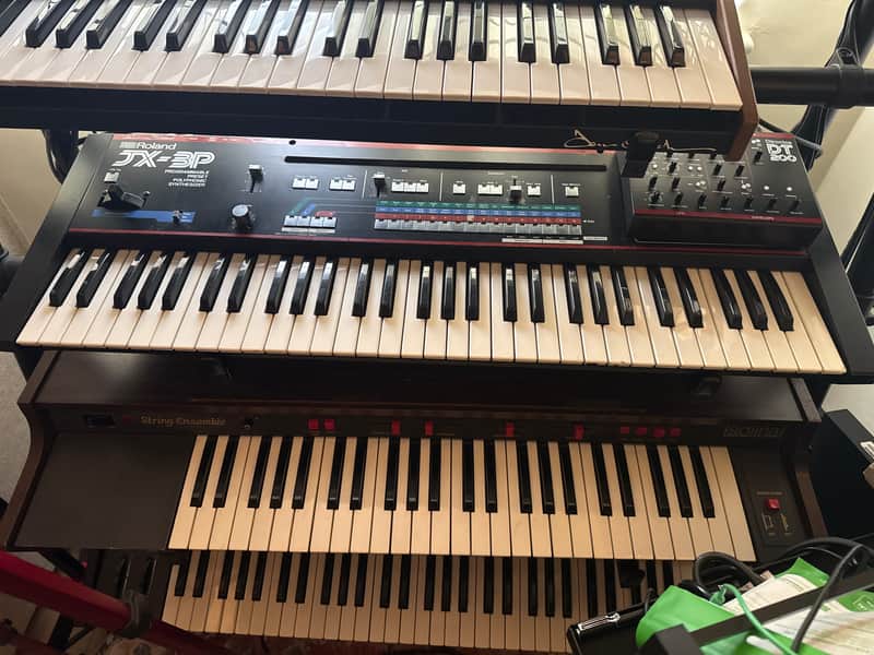 Roland JX-3P 61-Key Programmable Preset Polyphonic Synthesizer with DT-200 Programmer 1983 - 1985 - Black image 1