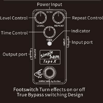 Simple Sam Tape X Analog+Digital Tape Delay Guitar Effect Pedal True Bypass Astounding Tone image 8