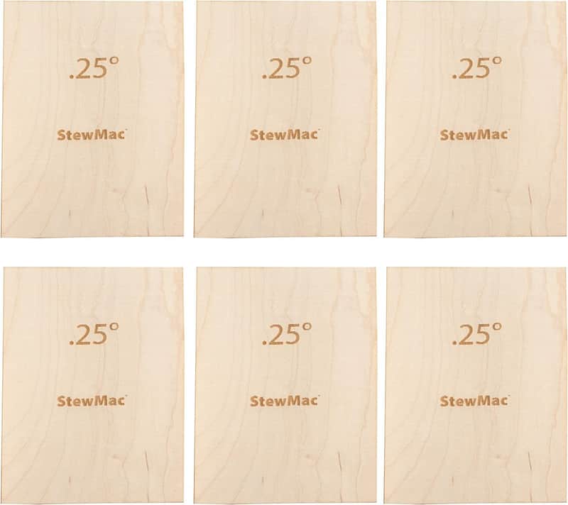 StewMac Neck Shims for Bass, Blank - 6 Pack of 0.25 Degree Shims image 1