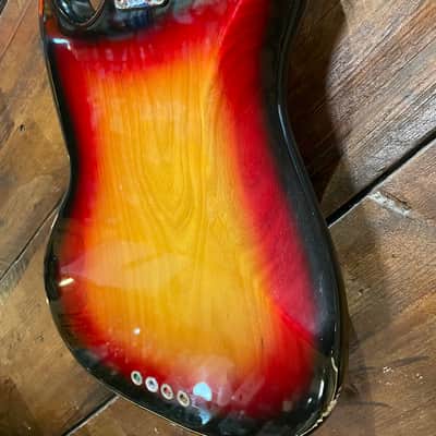 1977 Fender Mustang Bass, Three Tone Sunburst image 11