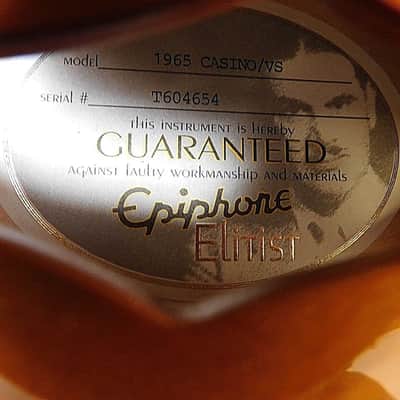Epiphone Elitist 1965 Casino Reissue w / OHSC! Minty! image 6