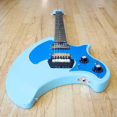 1973 Ovation Breadwinner Vintage Solidbody Electric Guitar USA Made Blue w/ Original Hardshell Case image 12