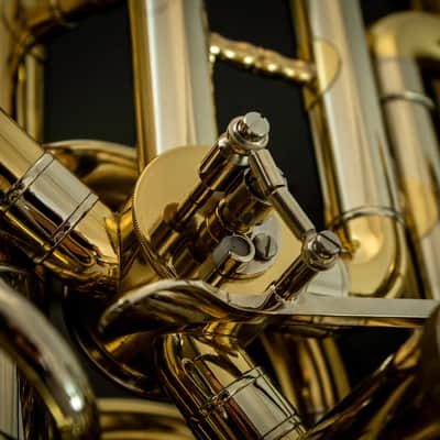 John Packer JP279F Key of F Yellow Brass Brass Body Tuba w/Hard ABS Wheeled Case, Mouthpiece, Valve Oil & Tuning Slide Grease image 5