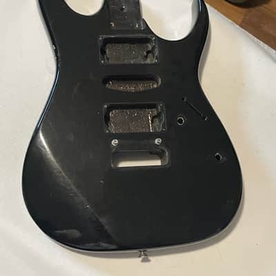 1990 Korean Ibanez EX 140 Series Black Basswood Guitar Body 2 Post Tremolo Ready image 3