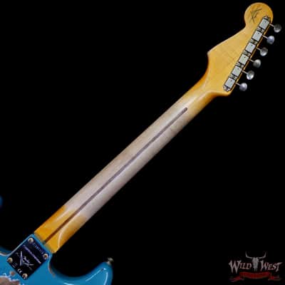 Fender Custom Shop Limited Edition 1958 Stratocaster AA Flame Maple Neck Heavy Relic Super Faded Aged Taos Turquoise 7.75 lbs image 5