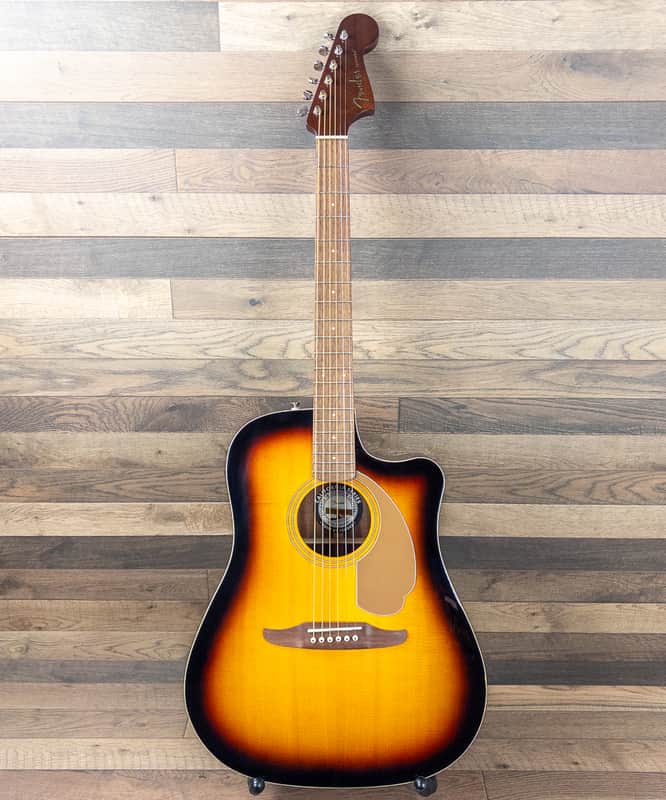 USED - Fender Redondo Player Acoustic Electric Guitar, 3 Tone Sunburst Finish image 1