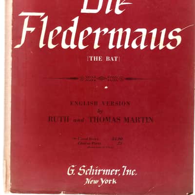 Johann Strauss Die Fledermaus-THE BAT- Musical-Operetta- English Version- Printed in U.S.A 1951 Vintage Music Sheet image 1