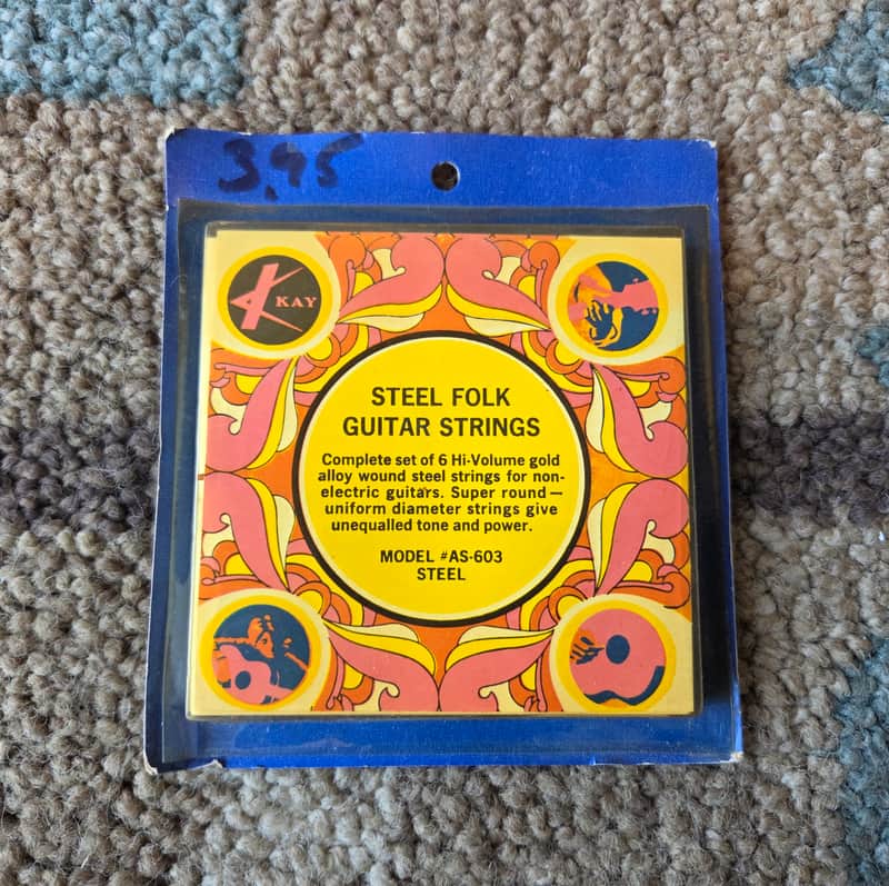 Vintage Pack of 1970's Kay Acoustic Guitar Strings! Rare, Original Case Candy! image 1