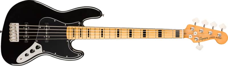 Squier Classic Vibe '70s Jazz Bass V, Maple Fingerboard, Black Bass Guitar image 1
