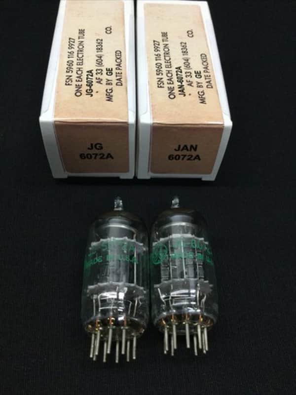MATCHED PAIR GE JG 6072 (12AY7) Black Plate TESTED  Vacuum Tubes J.9084 image 1
