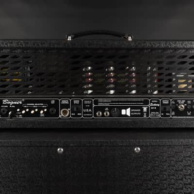 2007 Bogner Ecstasy 101B Top with Bogner Custom Shop 412ST Cab - Black Triskele with Sal N Pepper Front | USA Boutique 3-Channel 100/50-Watt EL34 Tube Guitar Half Stack Amp Head Box with Class A/AB Switch image 10