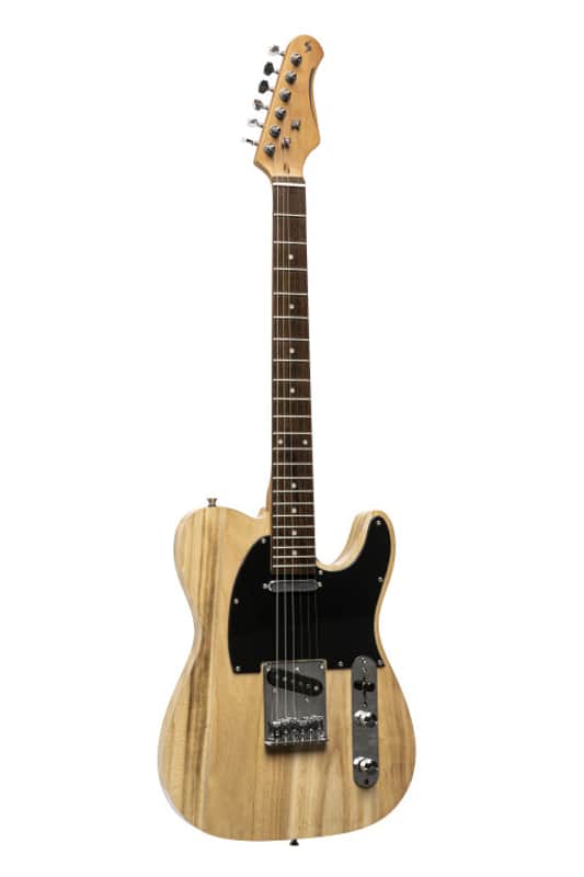 Stagg T Series Standard Electric Guitar with Solid Paulownia Body and Dual AlNiCo Pickups Natural Finish image 1